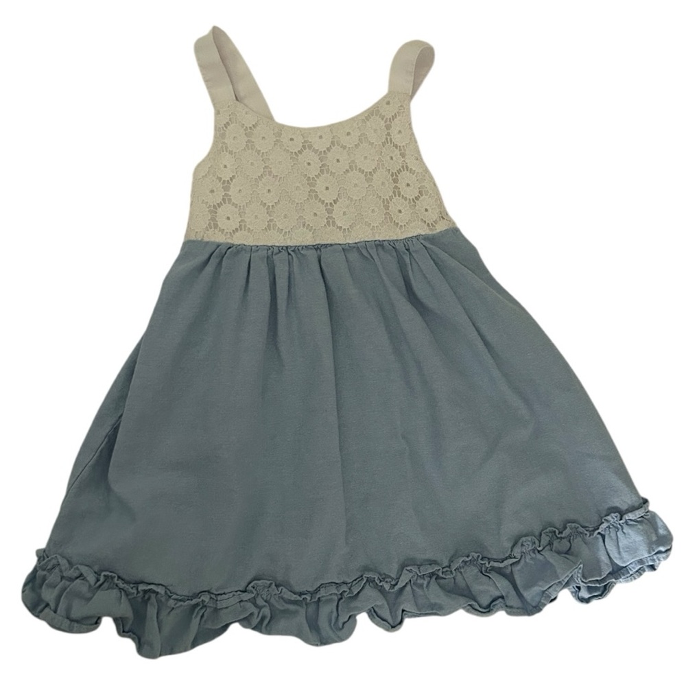 Penelope Mack Girls Sleeveless Blue & White Dress Sz 2T